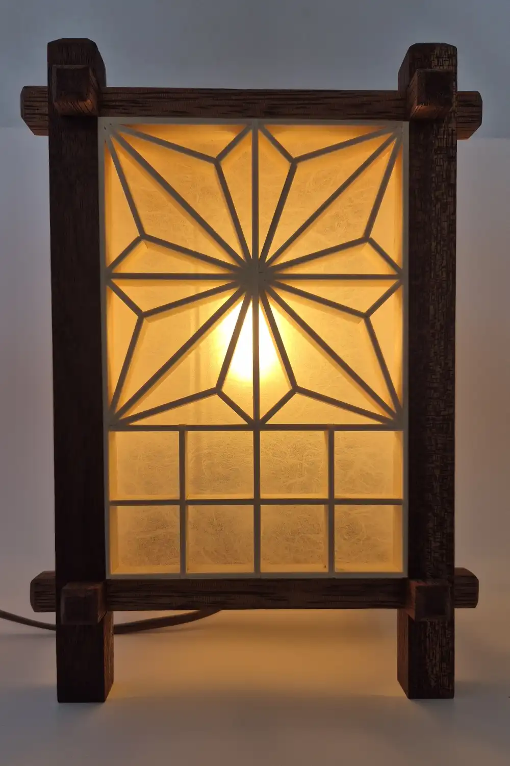 Handcrafted Japanese Kumiko Lamp ANH - Image 4