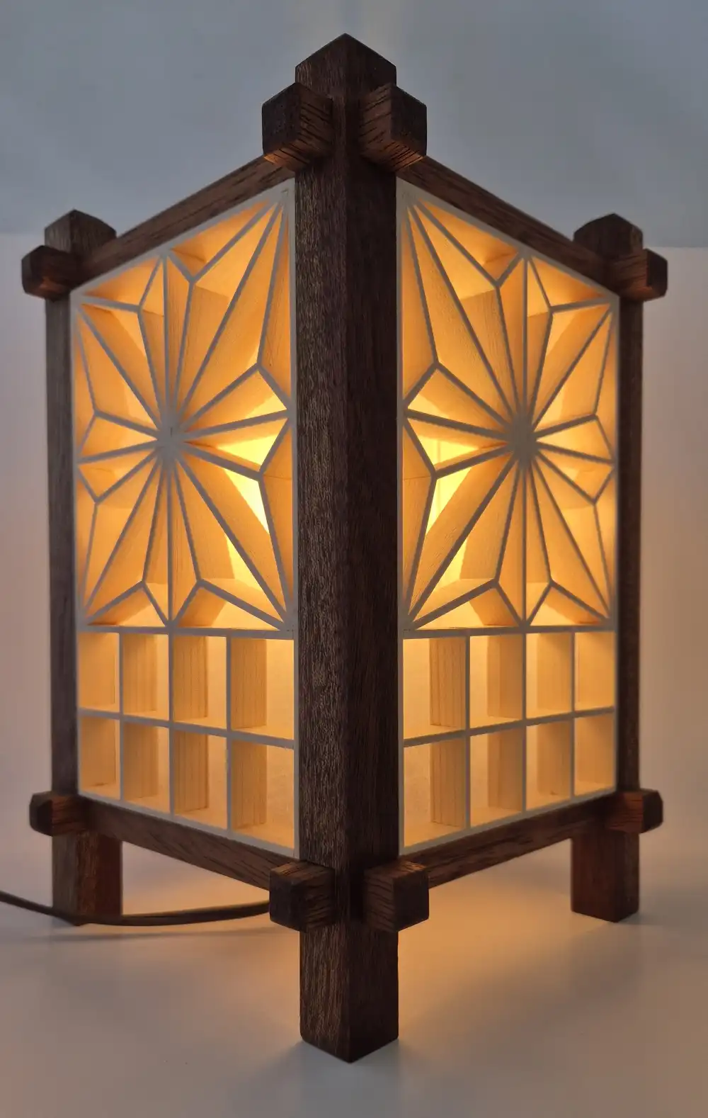 Handcrafted Japanese Kumiko Lamp ANH - Image 6