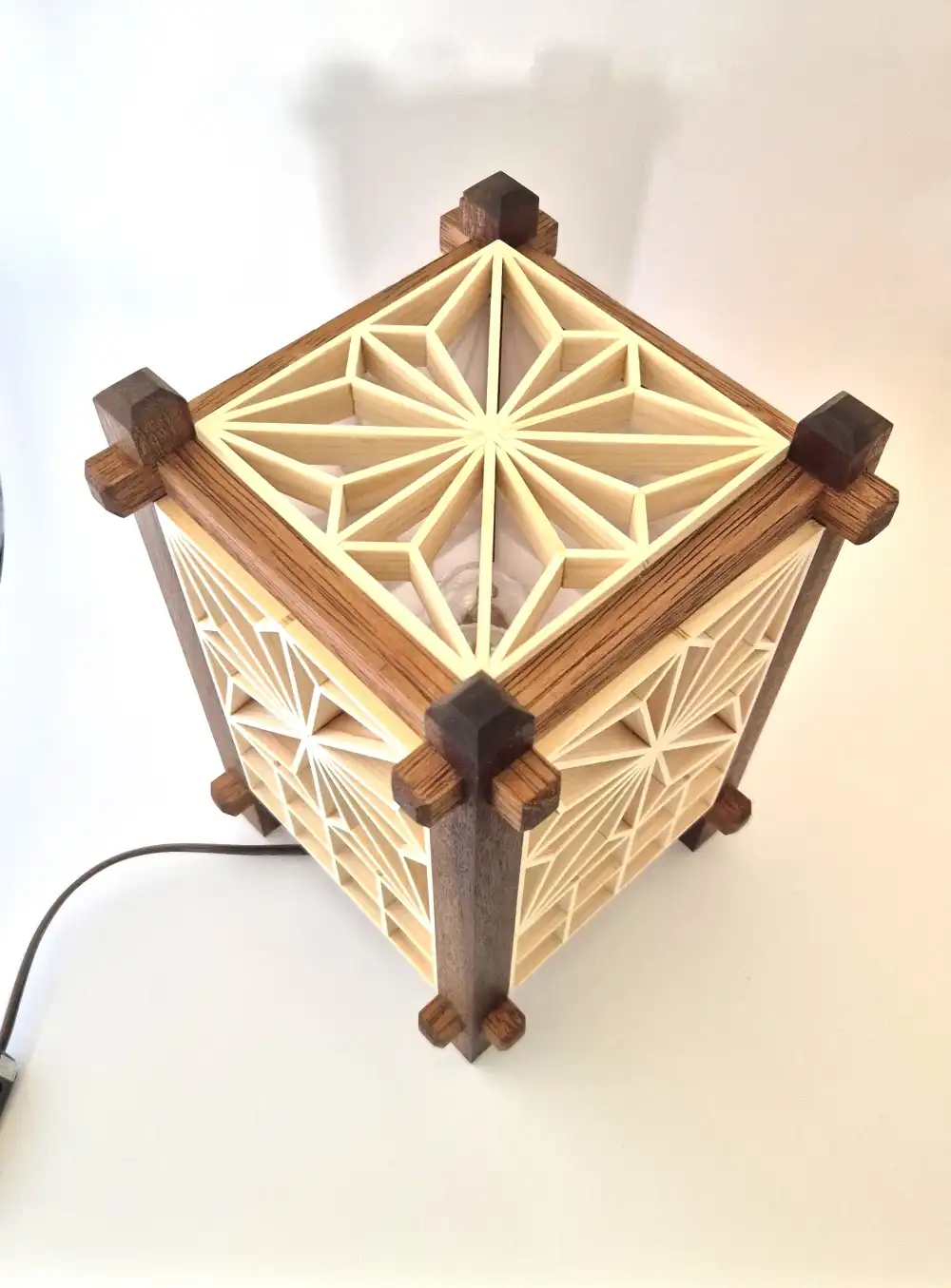 Handcrafted Japanese Kumiko Lamp ANH - Image 3