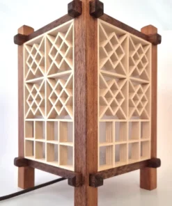 Handcrafted Japanese Kumiko Lamp SQ
