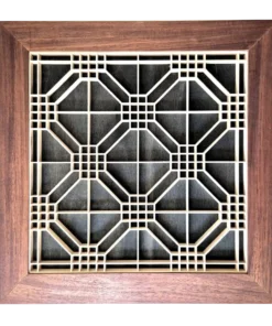 Kumiko Japanese style wall art with double octagon pattern