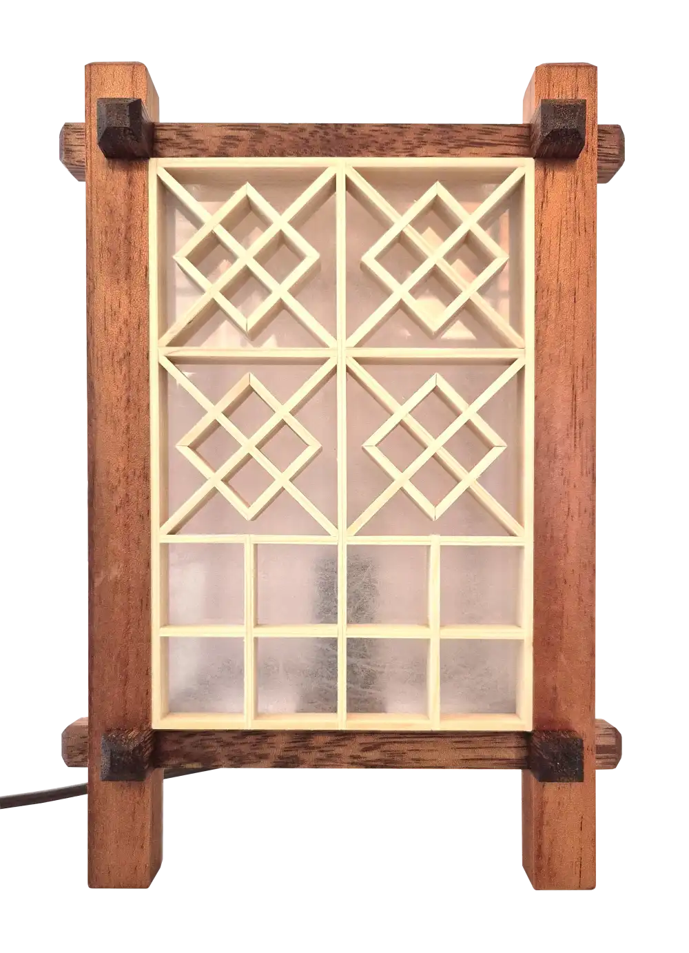 Handcrafted Japanese Kumiko Lamp SQ - Image 3