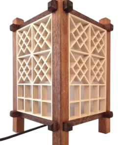 Handcrafted Japanese Kumiko Lamp SQ