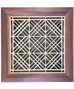 Kumiko Japanese style wall art with square dance pattern