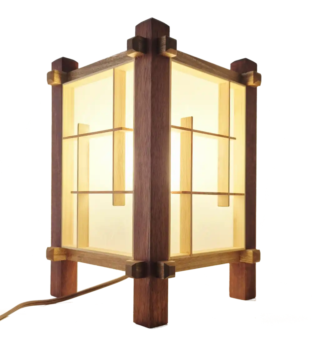 Handcrafted Japanese Kumiko Lamp UBUNTU - Image 2