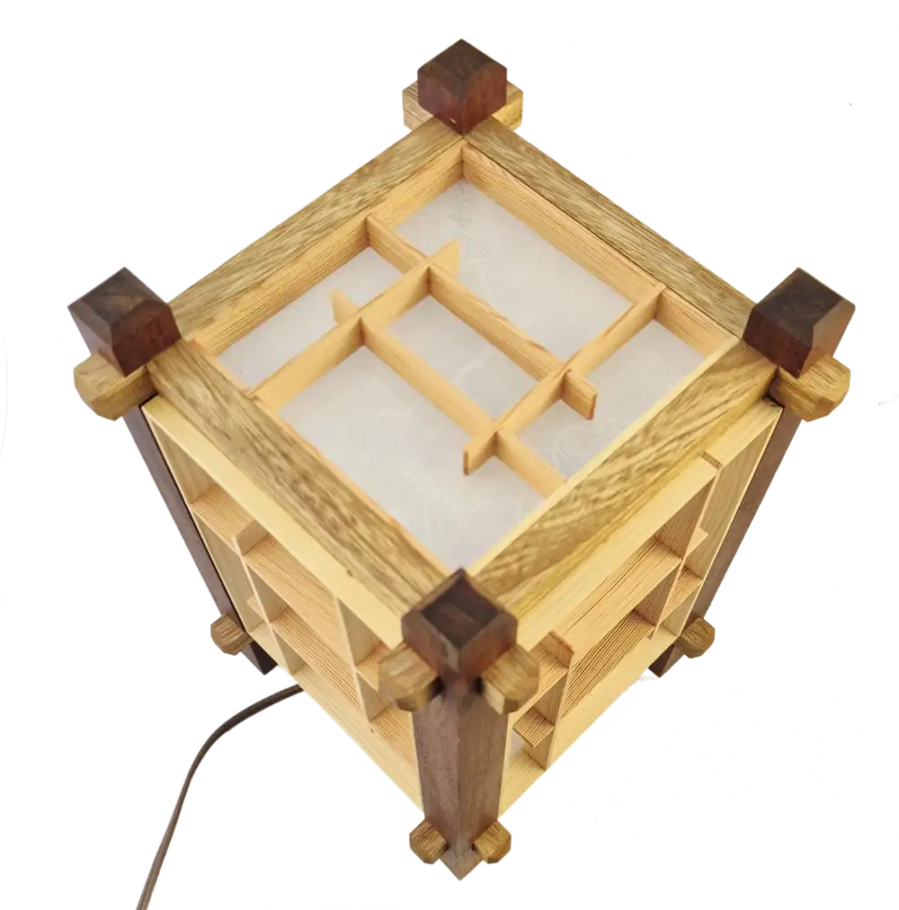 Handcrafted Japanese Kumiko Lamp UBUNTU - Image 4